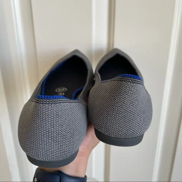 Rothy’s Women's Gray The Point Flat Shoes Cloud Grey Birdseye Sz 7 - Picture 5 of 13